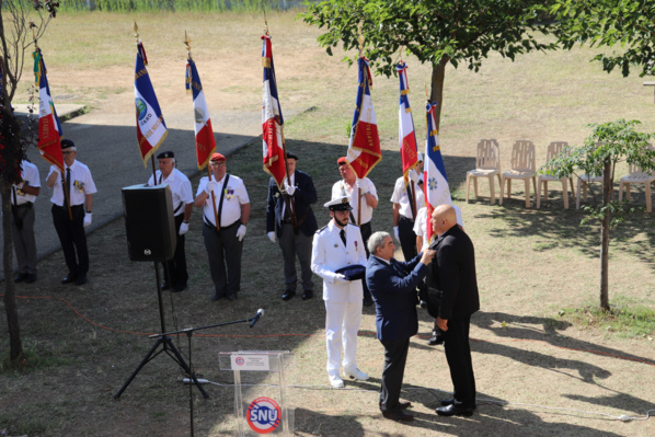 14 juillet 2024 - Palavas-les-Flots - Remise des insignes de chevalier de l'ordre national du Mérite à Frédéric MUNOZ