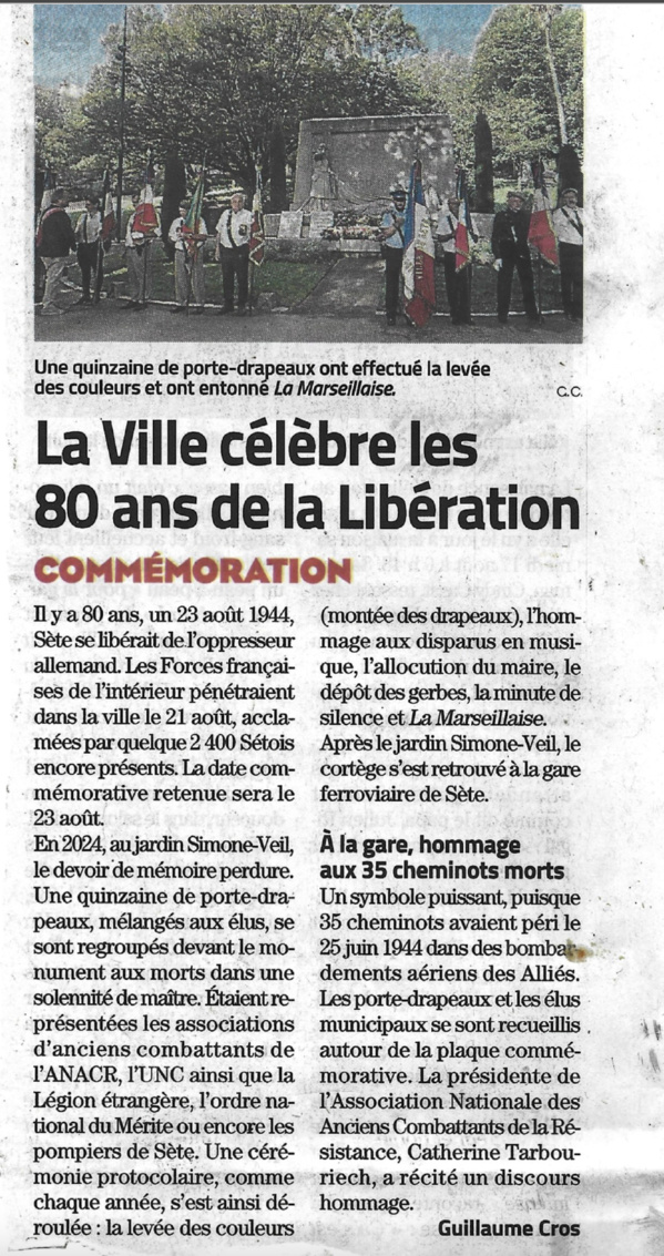 23 août 2024 - Sète - 80° anniversaire de la Libération de Sète