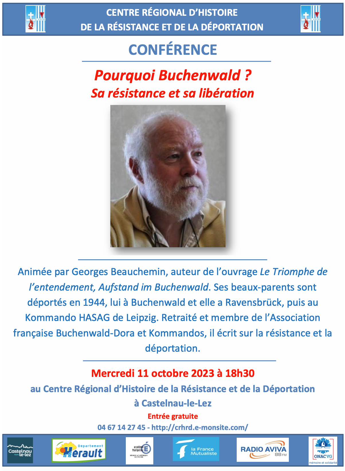 Conférence " Pourquoi Buchenwald" - CRHRD - Castelnau-le-Lez