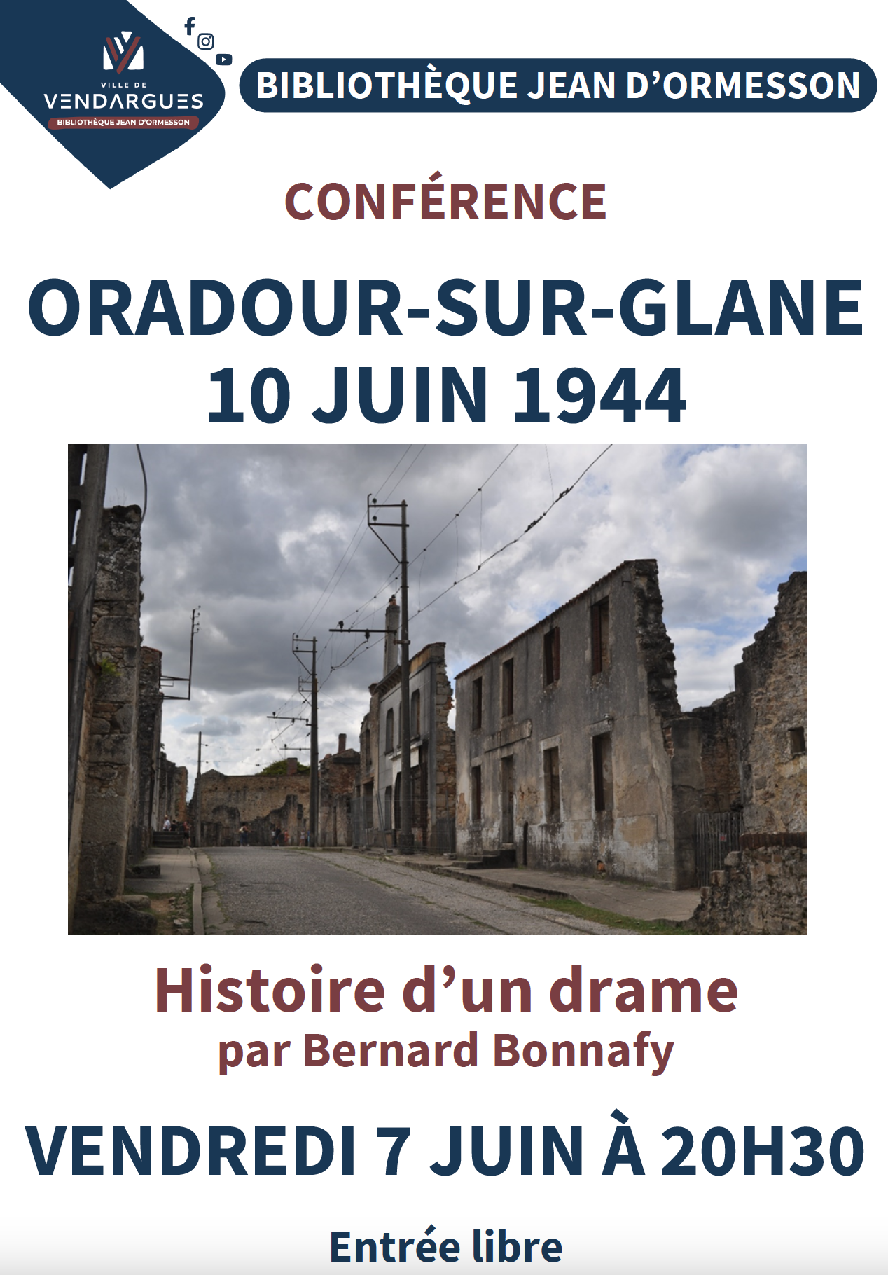 Vendredi 7 juin 2024 - Vendargues - Conférence Oradour-sur-Glane