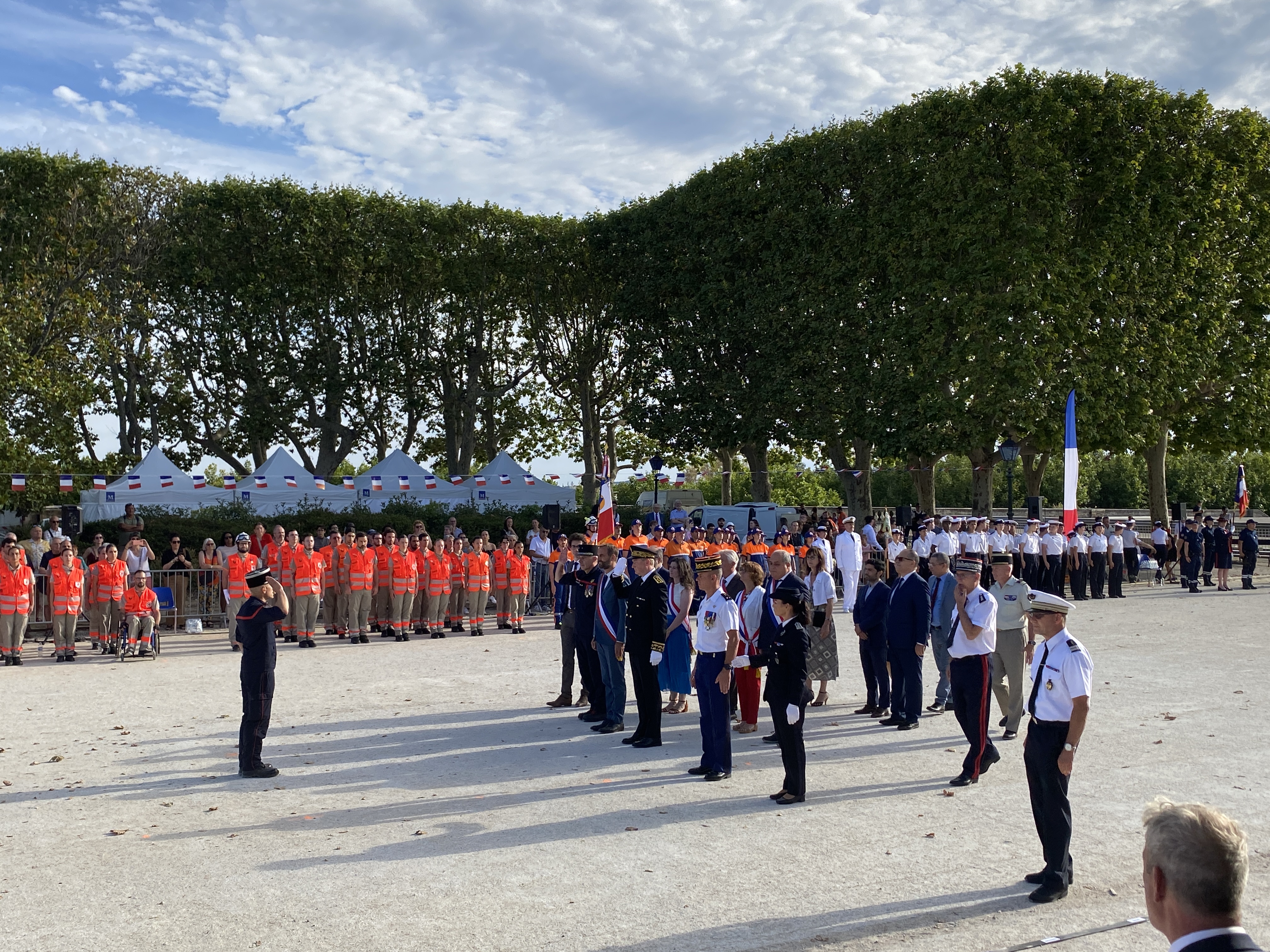 Samedi 13 juillet 2024 - Montpellier - Esplanade du Peyrou - Traditionnelle cérémonie de la fête nationale.