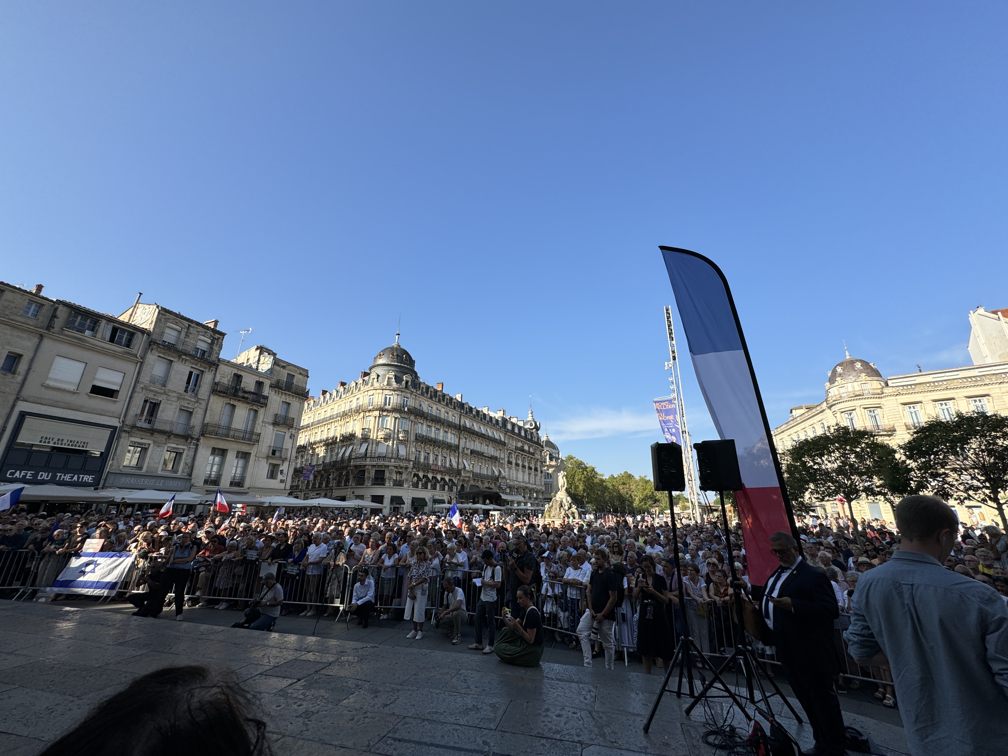 27 août 2024 - Montpellier - Manifestation citoyenne contre l'antisémitisme suite à l'attentat contre la synagogue de La Grande Motte